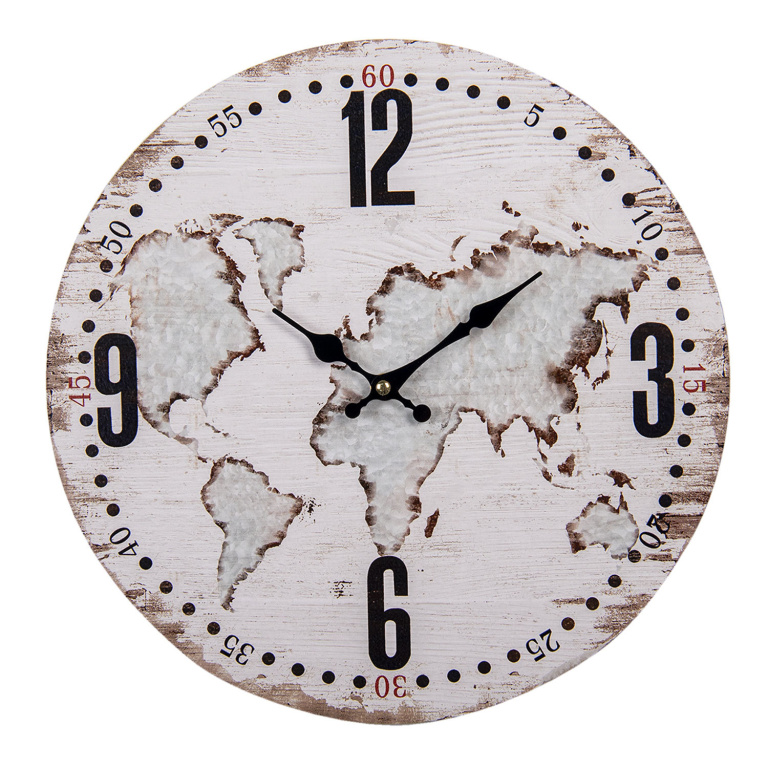 Zegar Map Of The World Retro Krem Clayre & Eef